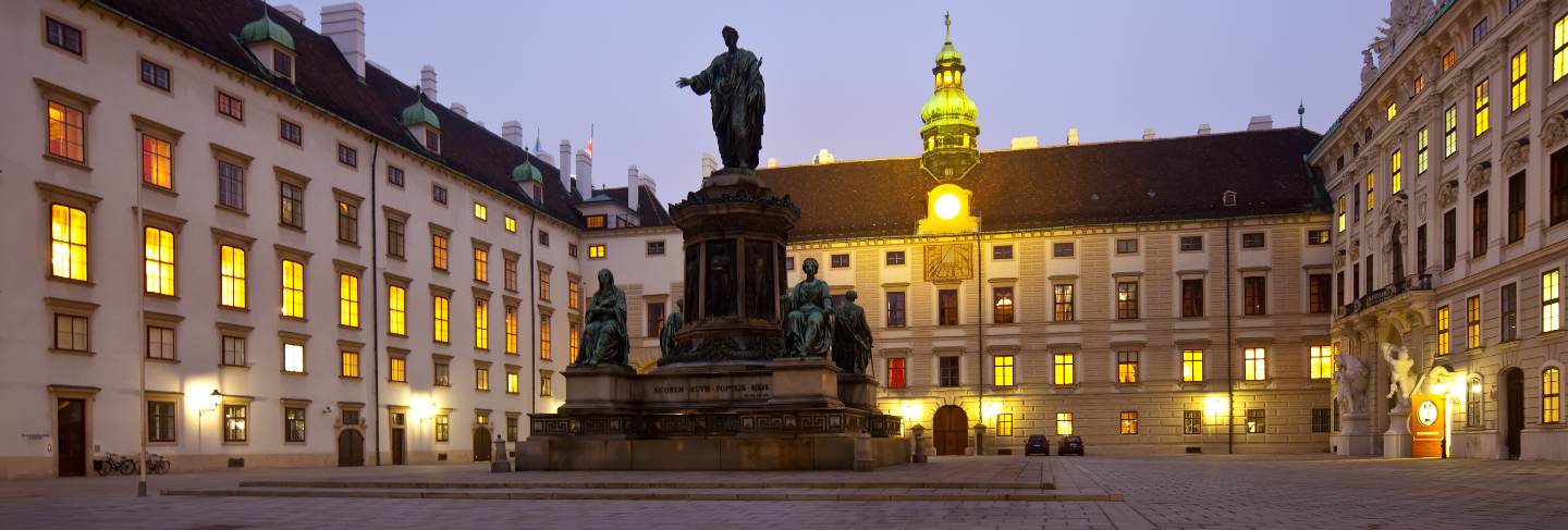Night view hofburg palace. Vienna